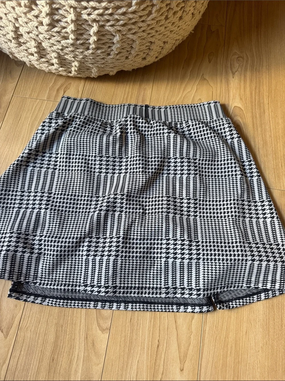 alo Houndstooth A-Line Skirt - Black & White